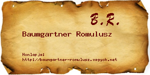 Baumgartner Romulusz névjegykártya